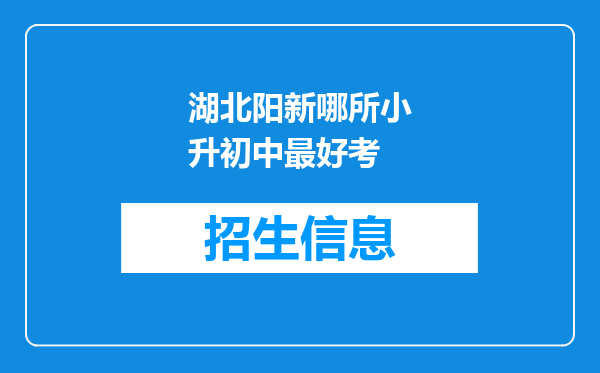 湖北阳新哪所小升初中最好考