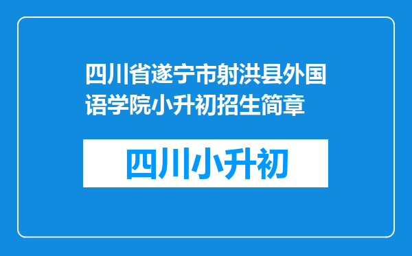 四川省遂宁市射洪县外国语学院小升初招生简章