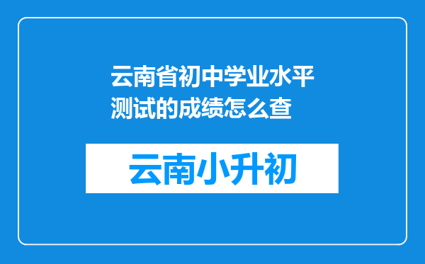 云南省初中学业水平测试的成绩怎么查