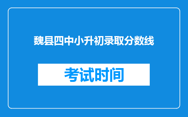 魏县四中小升初录取分数线