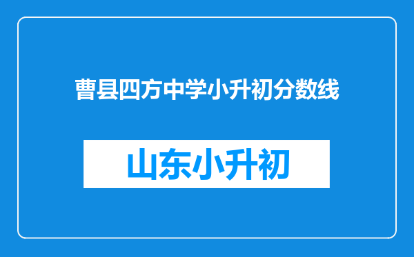 曹县四方中学小升初分数线