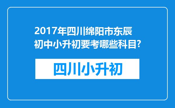 2017年四川绵阳市东辰初中小升初要考哪些科目?