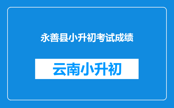 永善县小升初考试成绩