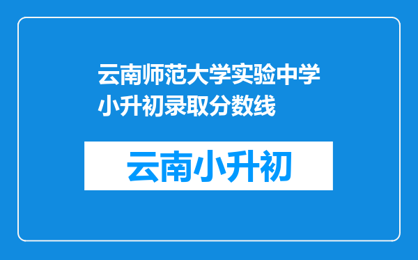 云南师范大学实验中学小升初录取分数线