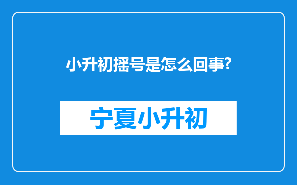 小升初摇号是怎么回事?