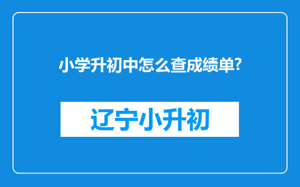 小学升初中怎么查成绩单?