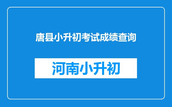 唐县小升初考试成绩查询