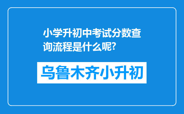 小学升初中考试分数查询流程是什么呢?