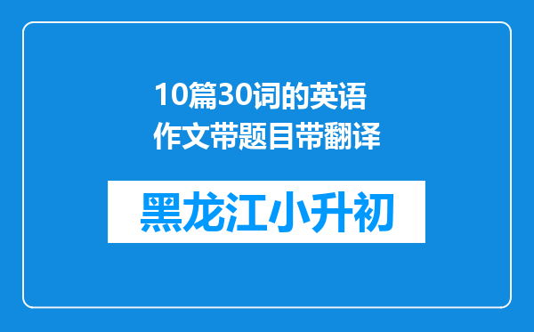 10篇30词的英语作文带题目带翻译