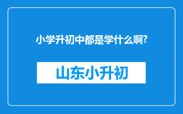 小学升初中都是学什么啊?