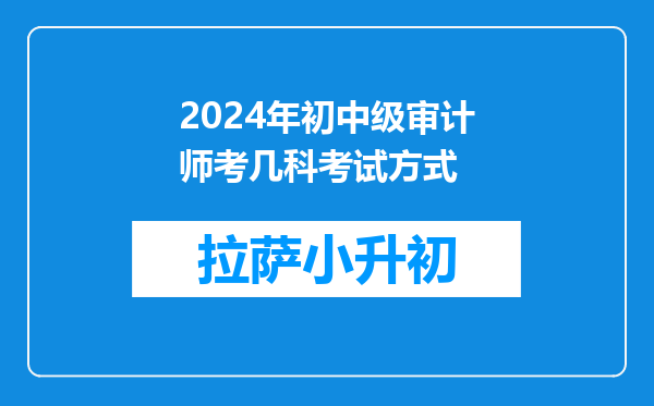 2024年初中级审计师考几科考试方式