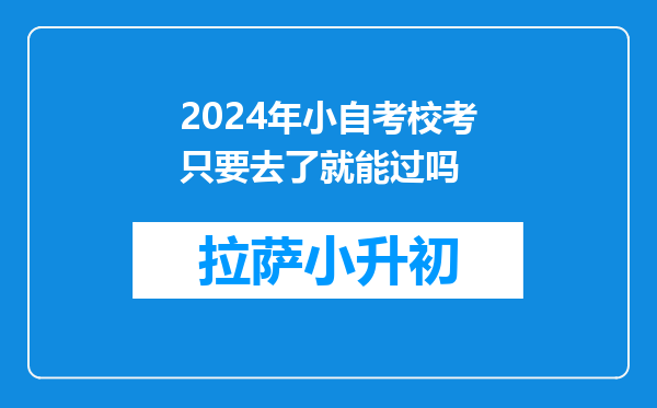 2024年小自考校考只要去了就能过吗