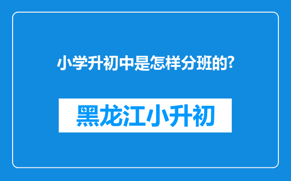 小学升初中是怎样分班的?