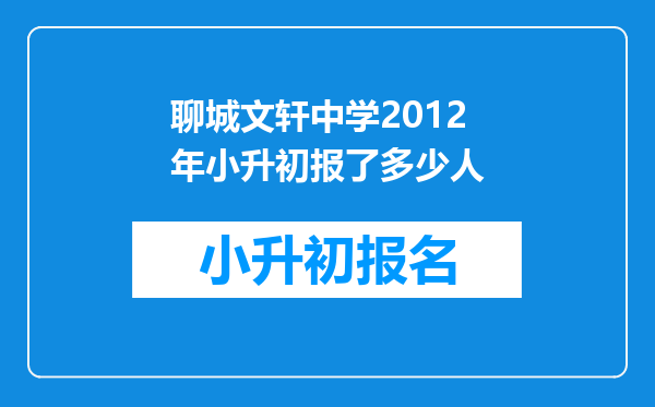 聊城文轩中学2012年小升初报了多少人