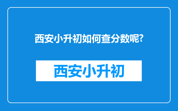 西安小升初如何查分数呢?