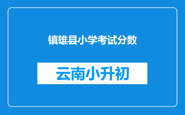 镇雄县小学考试分数