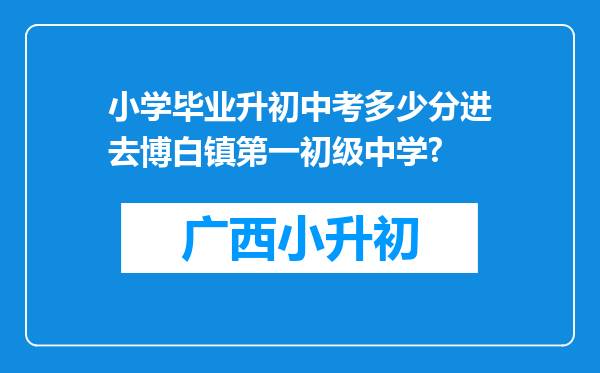 小学毕业升初中考多少分进去博白镇第一初级中学?