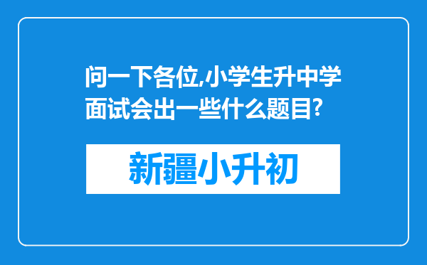 问一下各位,小学生升中学面试会出一些什么题目?