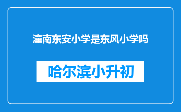 潼南东安小学是东风小学吗