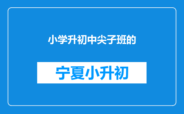 小学升初中尖子班的