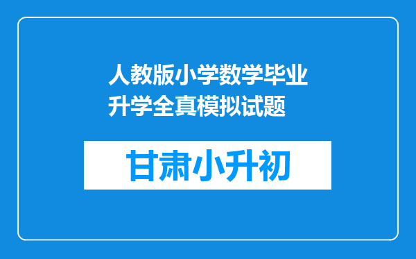 人教版小学数学毕业升学全真模拟试题