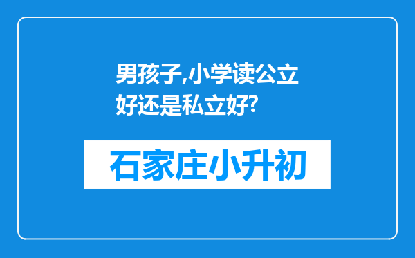 男孩子,小学读公立好还是私立好?