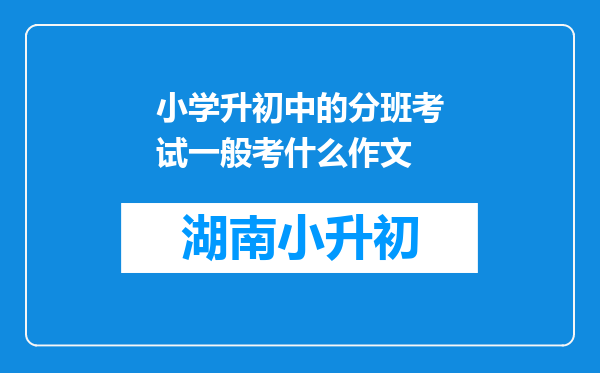 小学升初中的分班考试一般考什么作文