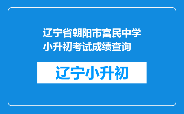 辽宁省朝阳市富民中学小升初考试成绩查询