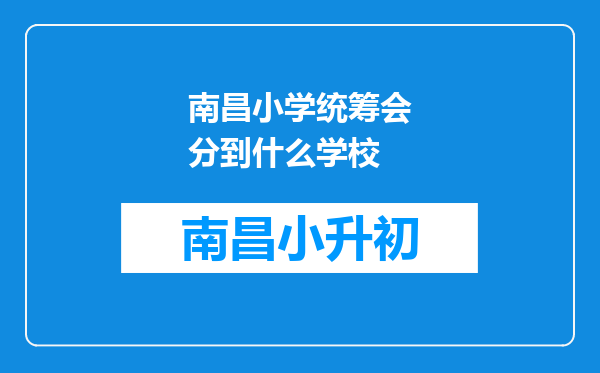 南昌小学统筹会分到什么学校