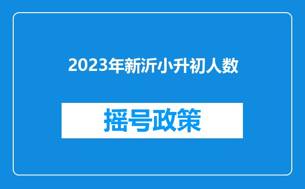 2023年新沂小升初人数