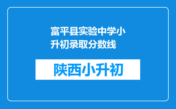 富平县实验中学小升初录取分数线