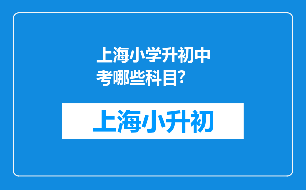 上海小学升初中考哪些科目?