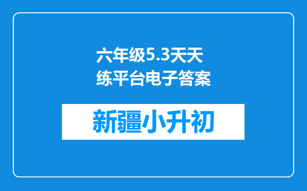 六年级5.3天天练平台电子答案