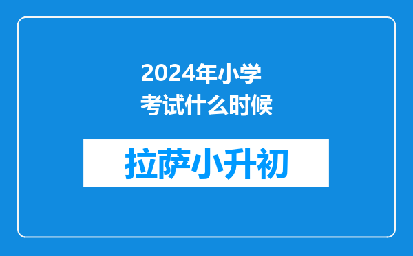 2024年小学考试什么时候