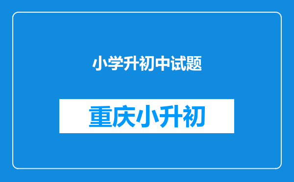 小学升初中试题