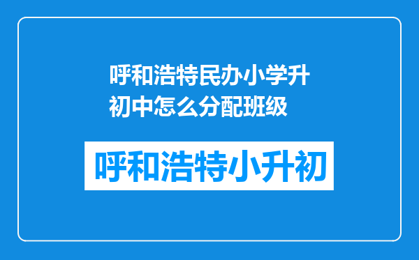 呼和浩特民办小学升初中怎么分配班级