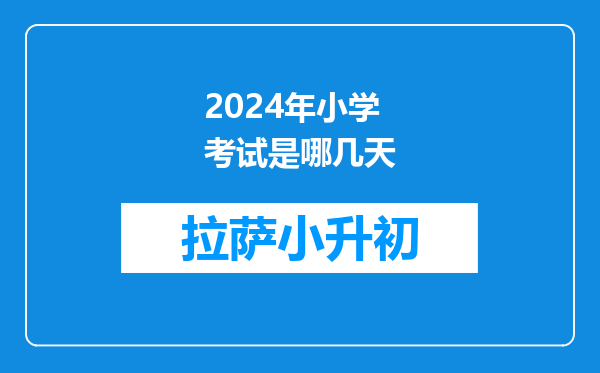 2024年小学考试是哪几天