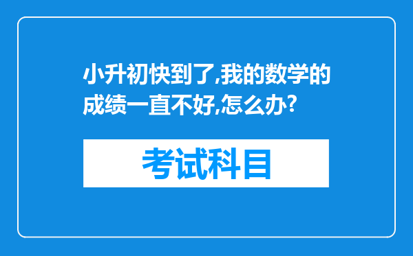 小升初快到了,我的数学的成绩一直不好,怎么办?