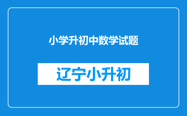 小学升初中数学试题