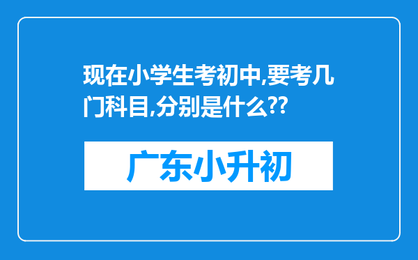 现在小学生考初中,要考几门科目,分别是什么??