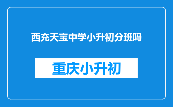 西充天宝中学小升初分班吗