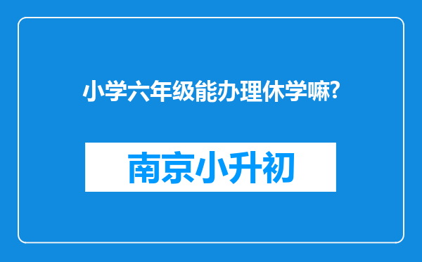 小学六年级能办理休学嘛?