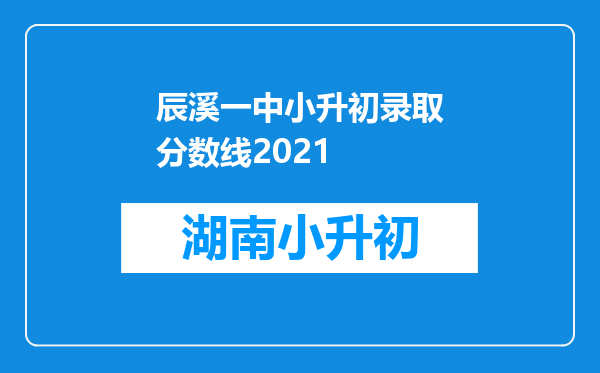 辰溪一中小升初录取分数线2021