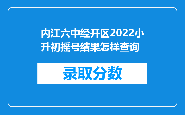 内江六中经开区2022小升初摇号结果怎样查询