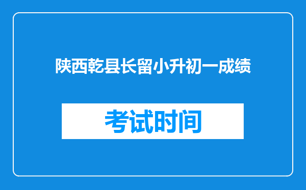 陕西乾县长留小升初一成绩