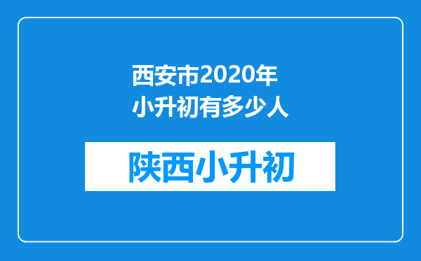 西安市2020年小升初有多少人