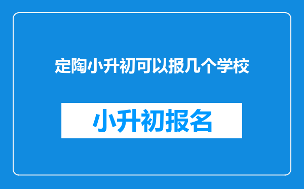 定陶小升初可以报几个学校