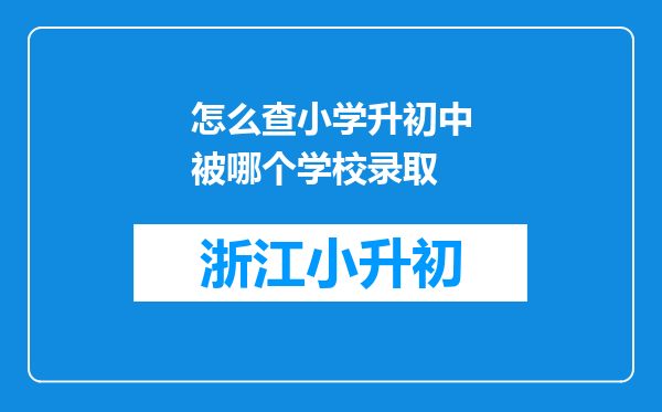 怎么查小学升初中被哪个学校录取