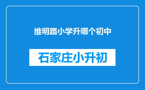 维明路小学升哪个初中