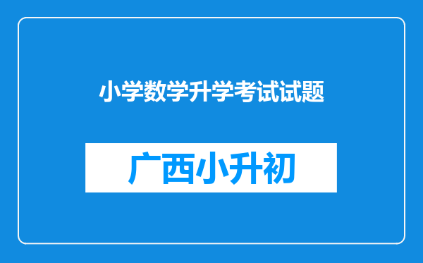 小学数学升学考试试题